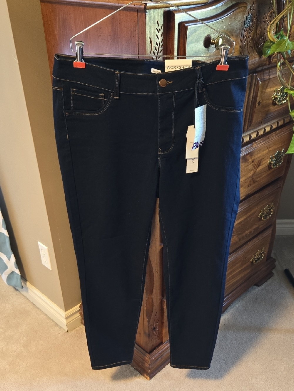 WORKSHOP REPUBLIC CLOTHING Women’s Navy Skinny Stretch Jeans Size 14W NEW